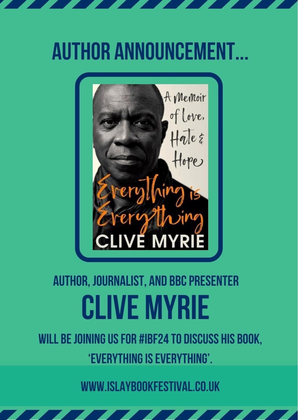 Clive Myrie to appear at IBF24!