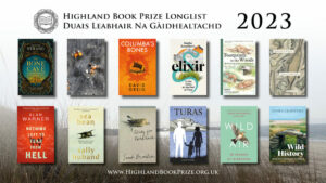 An array of books longlisted for the Highland Book Prize